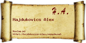 Hajdukovics Alex névjegykártya